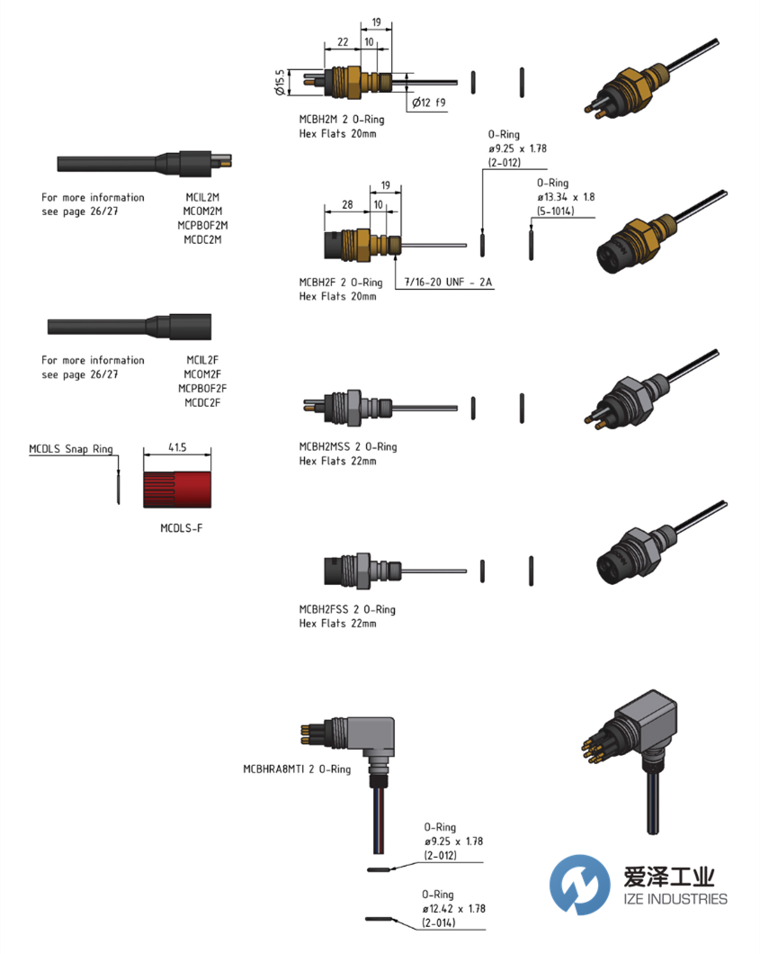 SubConn Micro Circular Double O-ring系列2、3、4、5、6 和 8 芯以及 G2 2、3 和 4 芯 愛澤工業(yè) izeindustries.png