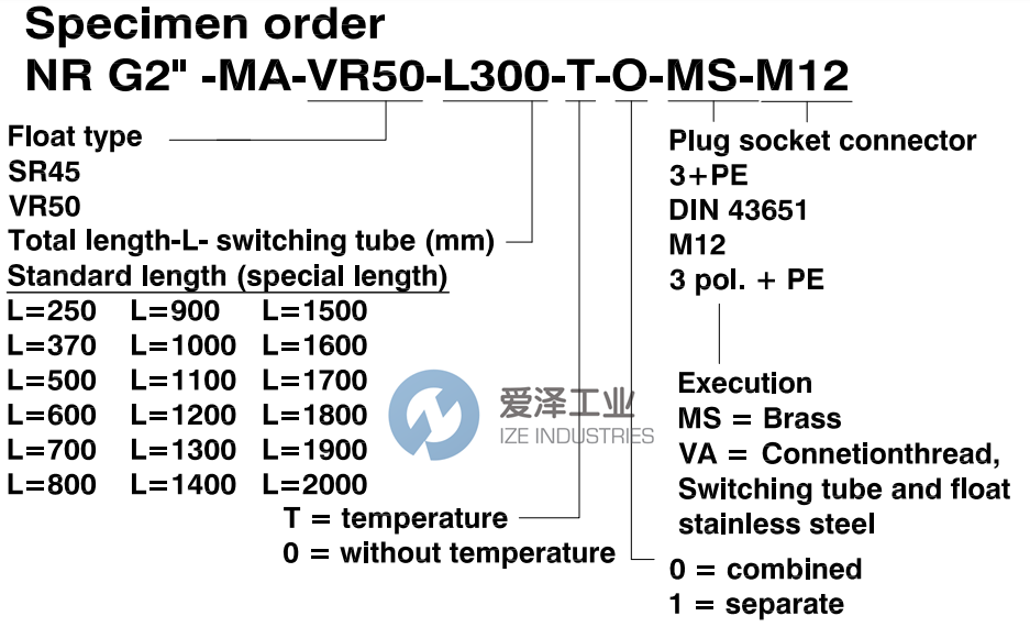 GOLDAMMER液位計NRG2”-MA-SR45-L1000-T-0-MS-DIN43651 愛澤工業(yè) ize-industries (2).png