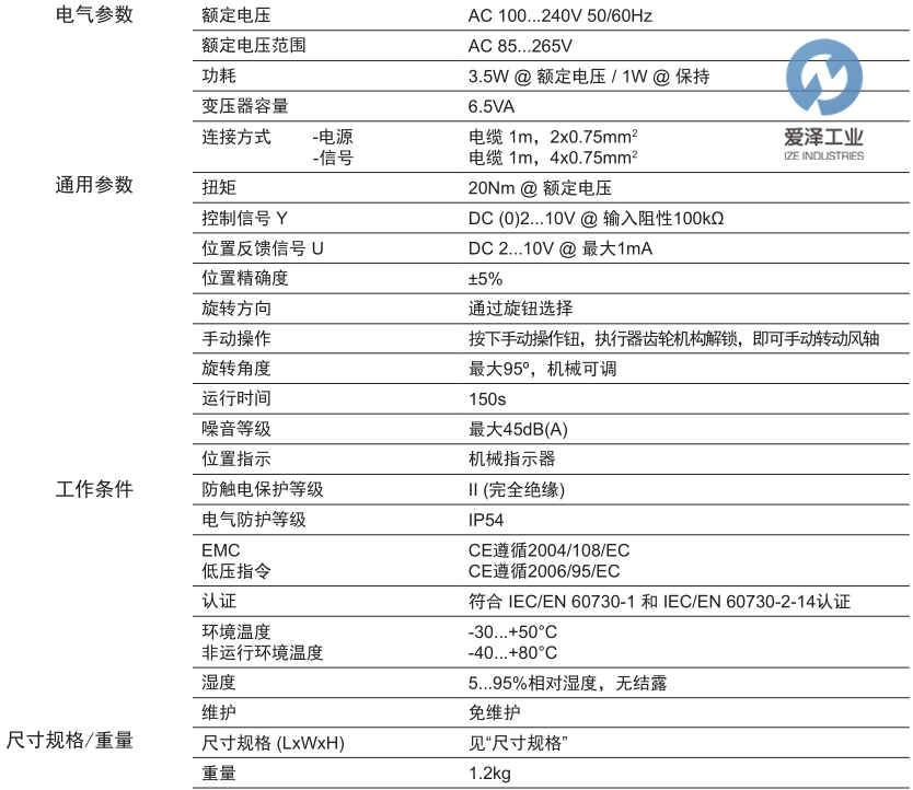 BELIMO風(fēng)閥執(zhí)行器SM230ASR 愛澤工業(yè)izeindustries (2).png