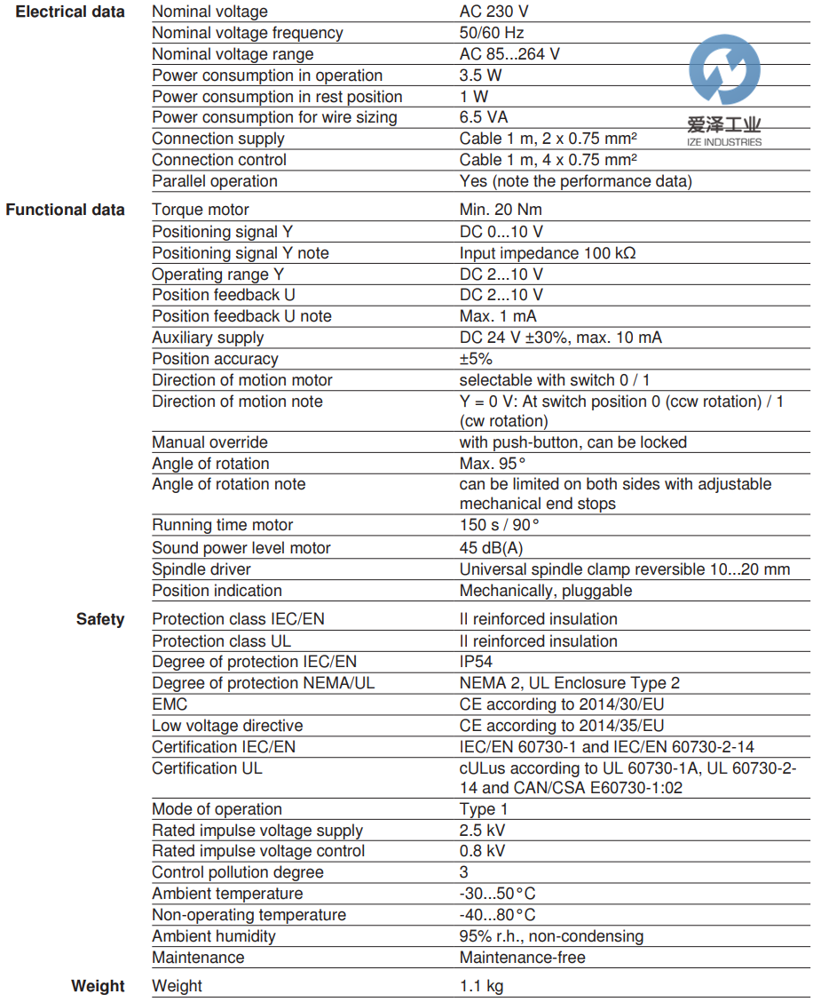 BELIMO風(fēng)閥執(zhí)行器SM230ASR 愛澤工業(yè)izeindustries (1).png